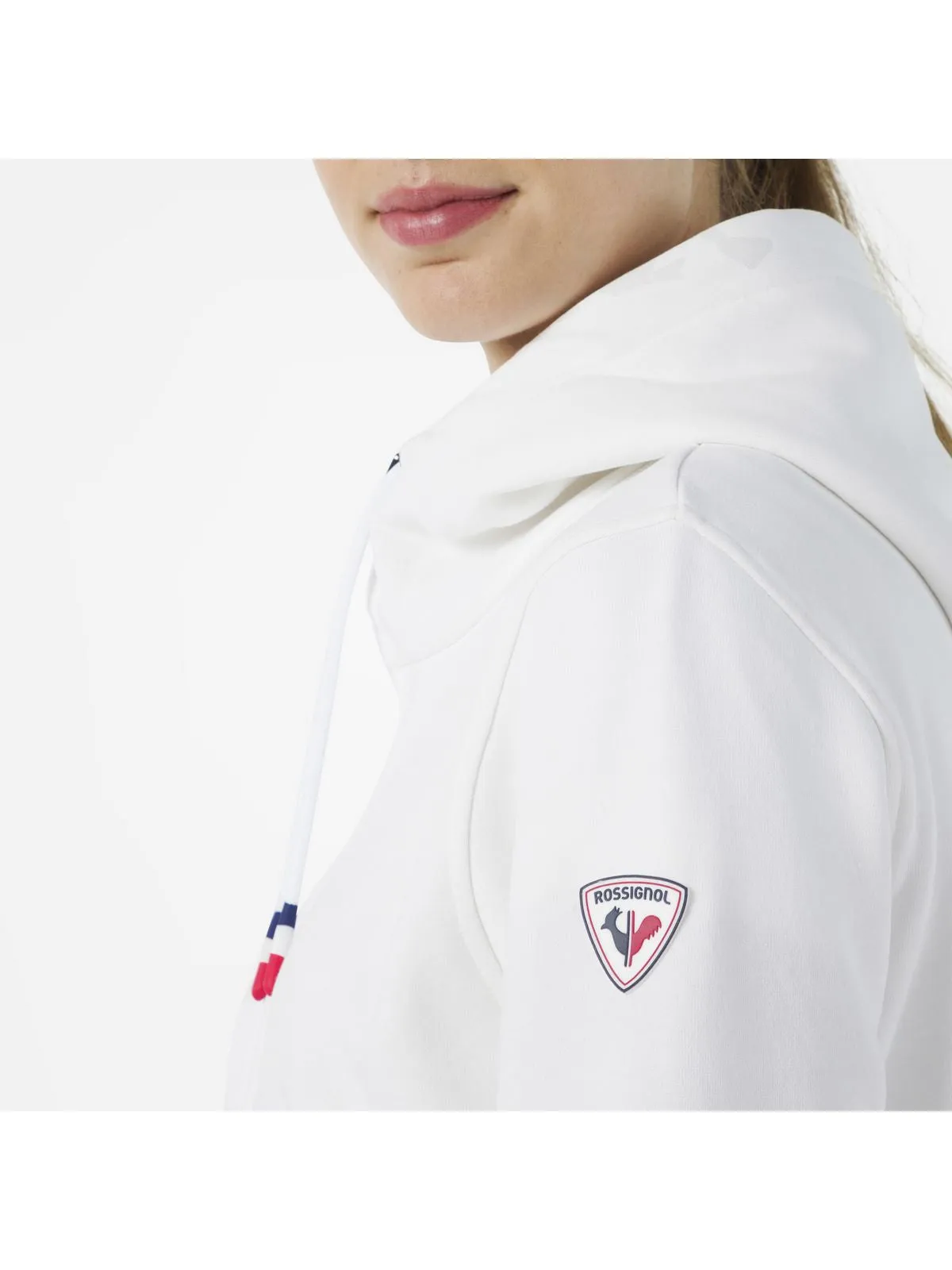 Bluza Rossignol W LOGO SWEAT FZ HOOD FL biały