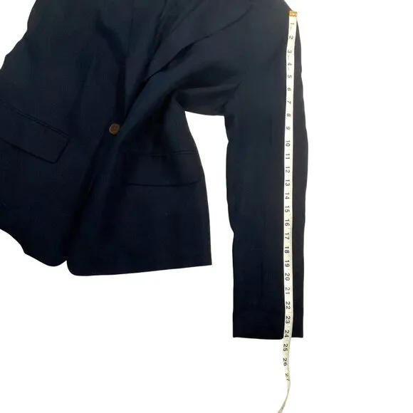 Boden linen blazer Navy blue single button women’s 10 essentail staple classic