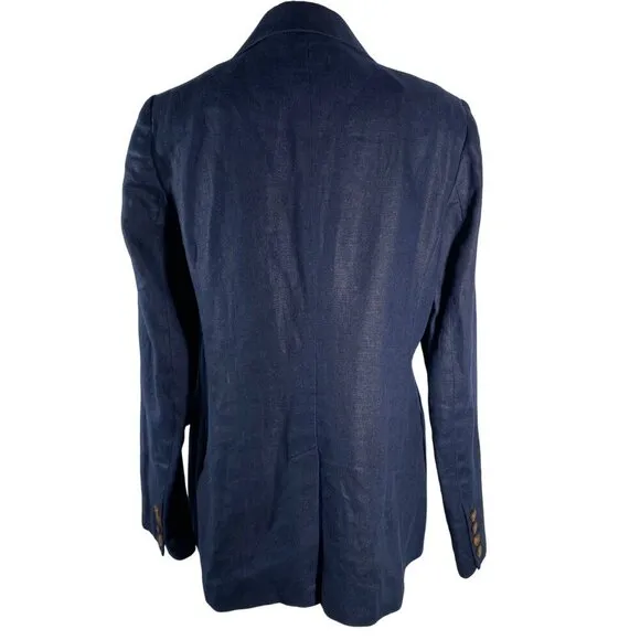 Boden linen blazer Navy blue single button women’s 10 essentail staple classic