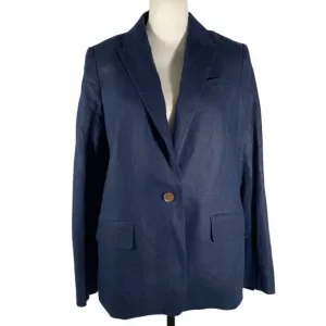 Boden linen blazer Navy blue single button women’s 10 essentail staple classic