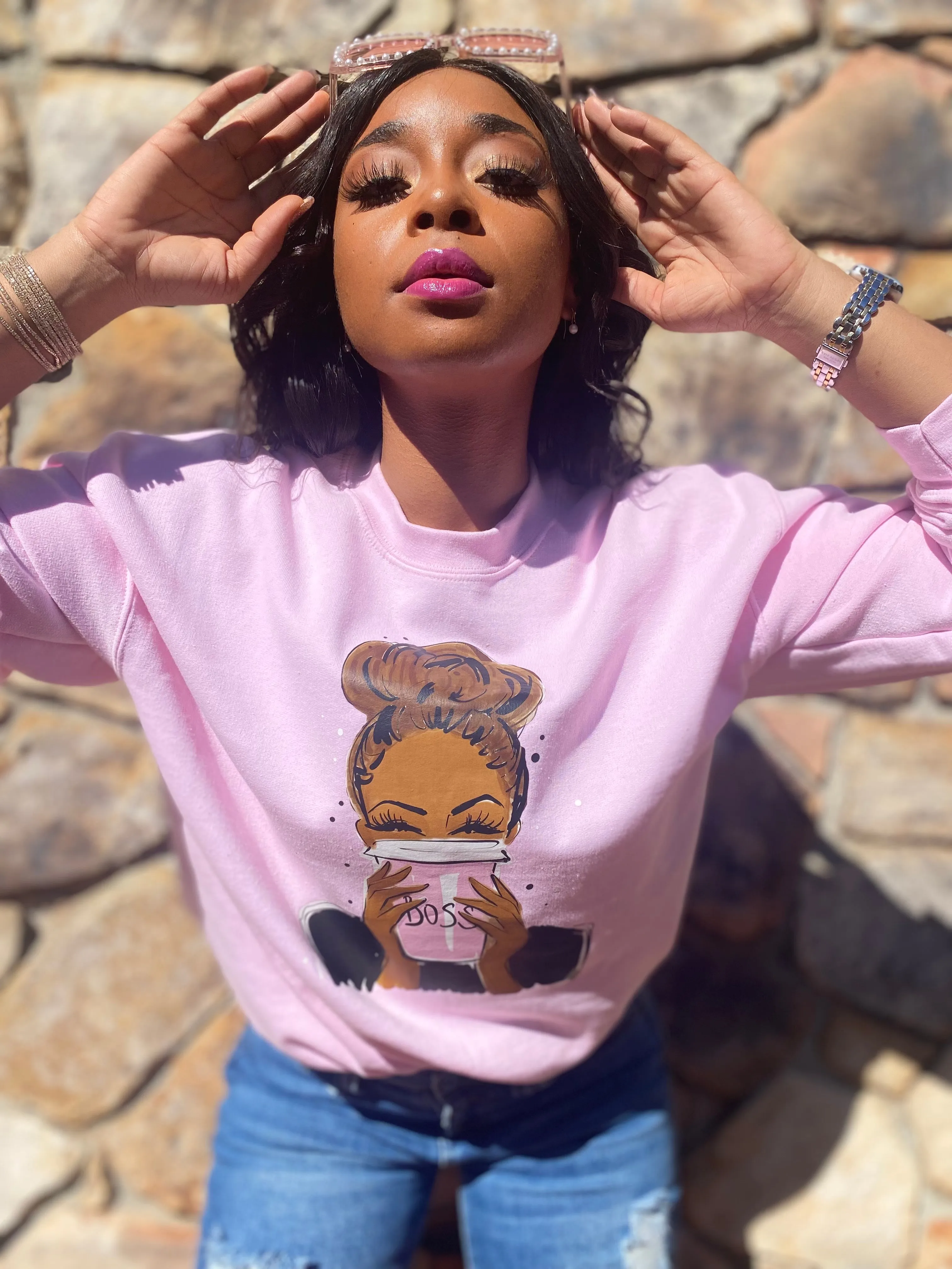 Boss Babe Sweatshirt- Blush