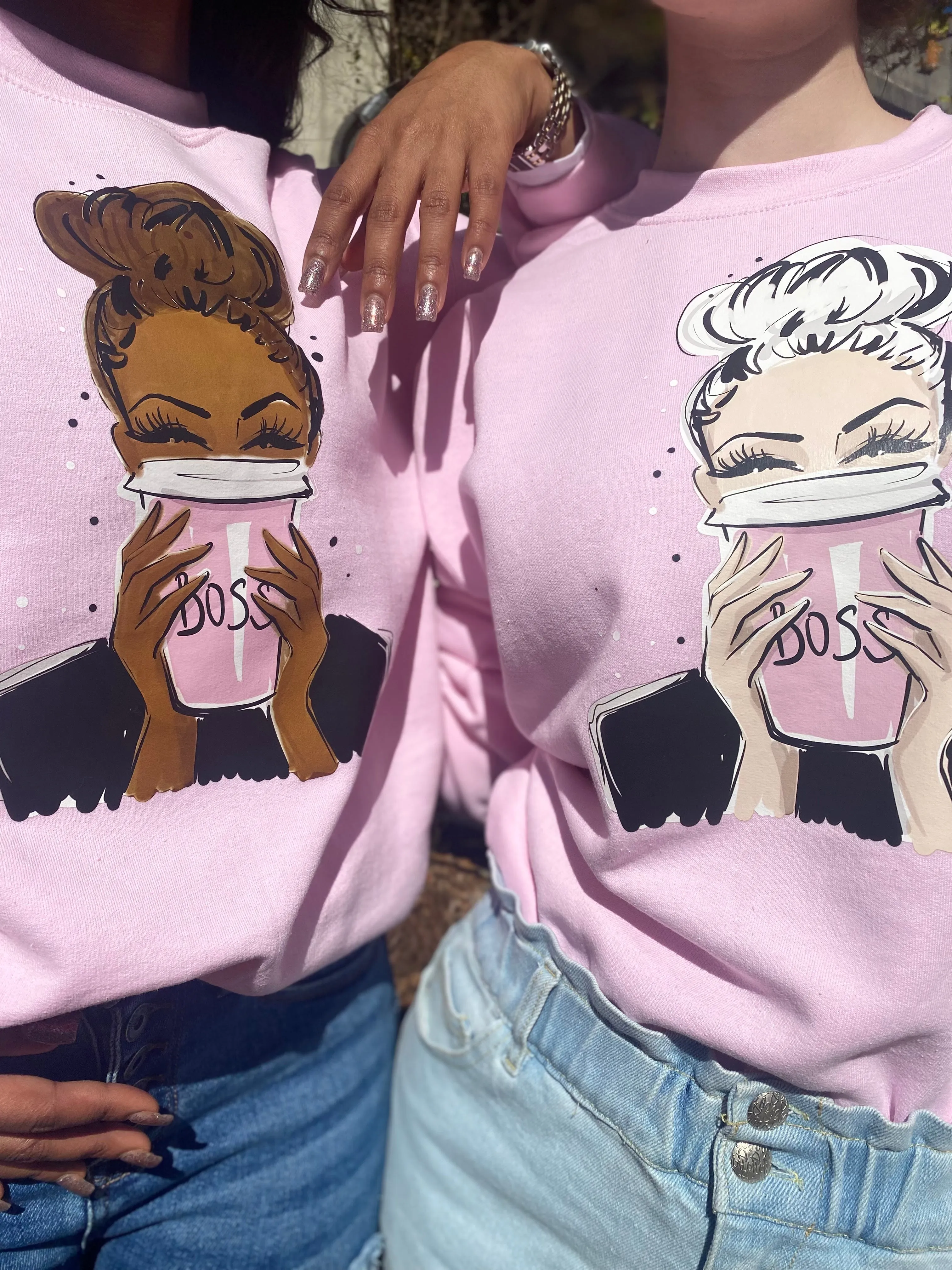 Boss Babe Sweatshirt- Blush