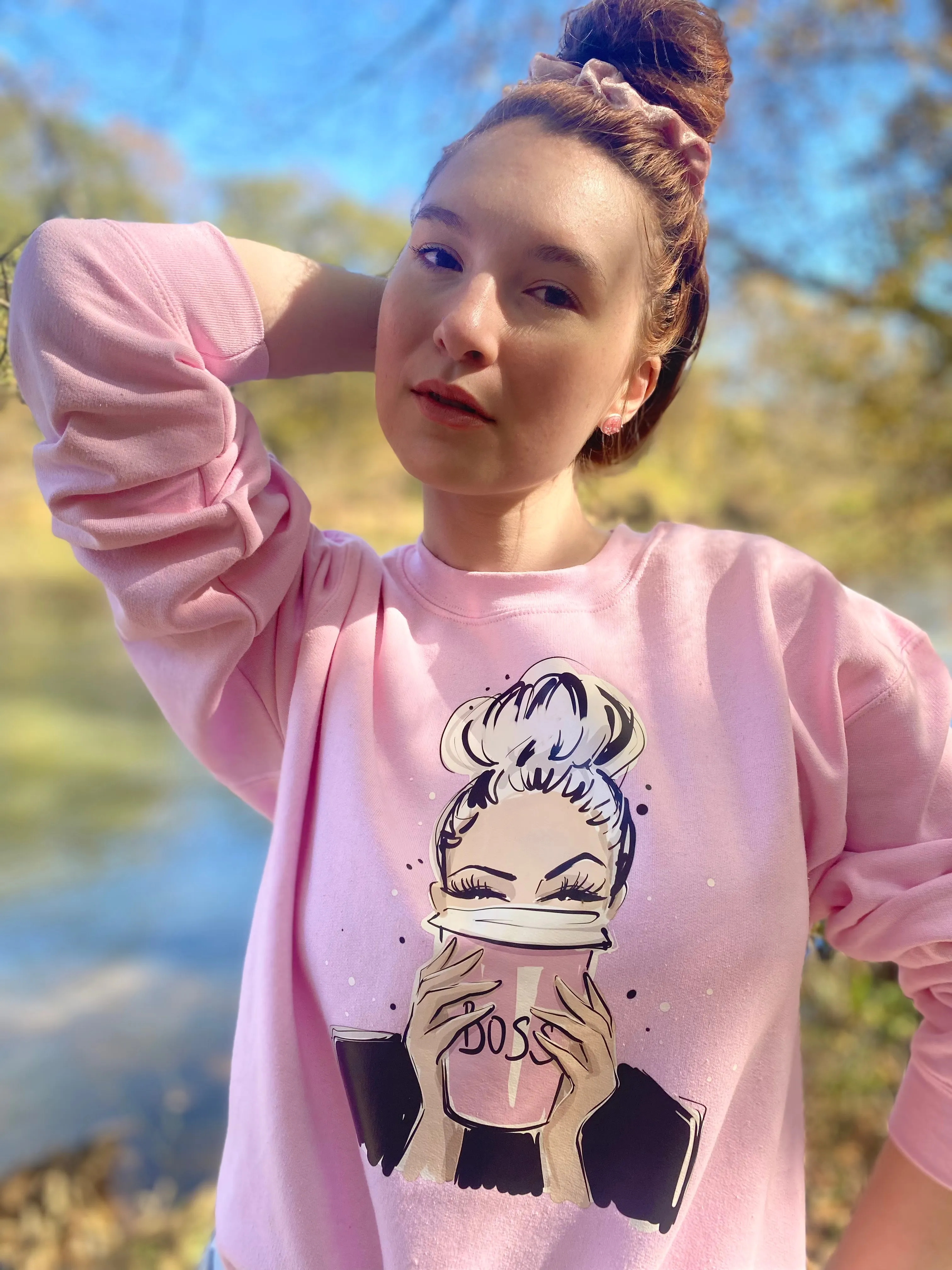 Boss Babe Sweatshirt- Blush
