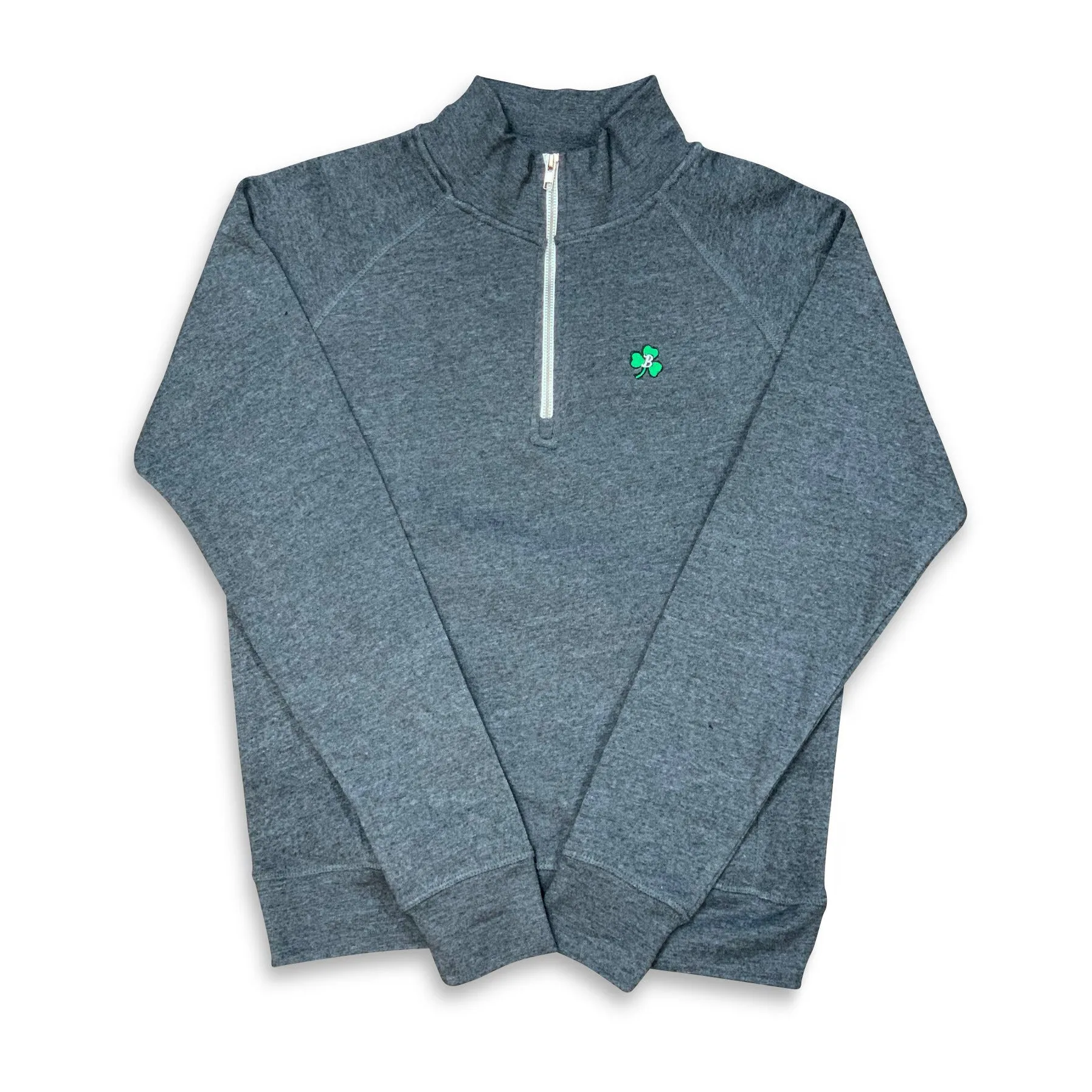Boston Scally The Shamrock 1/4 Zip-Up Pullover - Charcoal Grey
