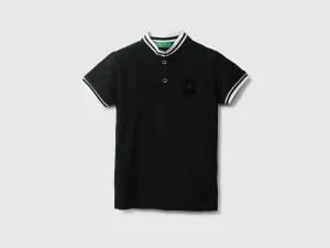 Boys Textured Stand-up Collar T-shirt