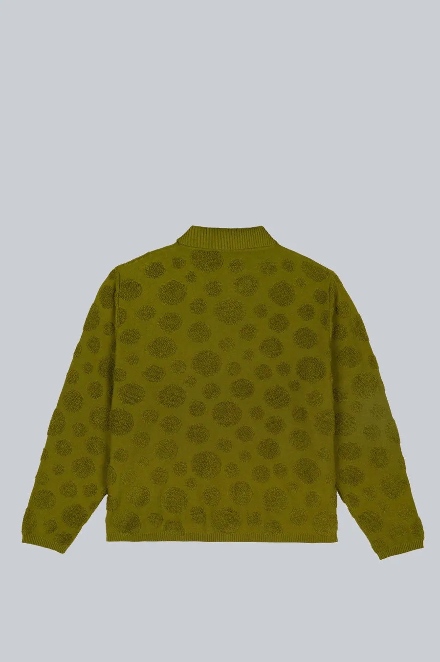 BRAIN DEAD DOT HALF ZIP SWEATER MOSS