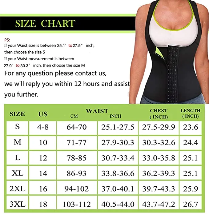 Brand new Nebility Neoprene Waist Trainer Corset Sweat Vest Weight Loss Body Shaper Workout Tank Tops Women, Sz L!