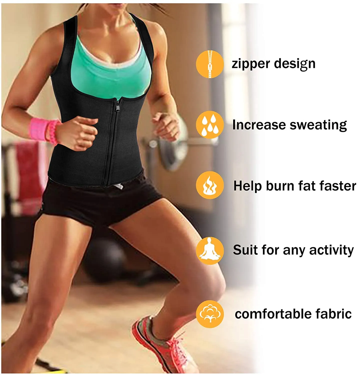 Brand new Women Neoprene Tank Top Sauna Sweat Vest Shapewear for Gym,  Workouts for Weight Loss & Slimming! Sz L