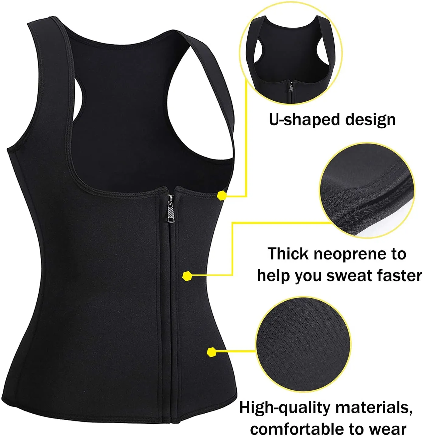Brand new Women Neoprene Tank Top Sauna Sweat Vest Shapewear for Gym,  Workouts for Weight Loss & Slimming! Sz L