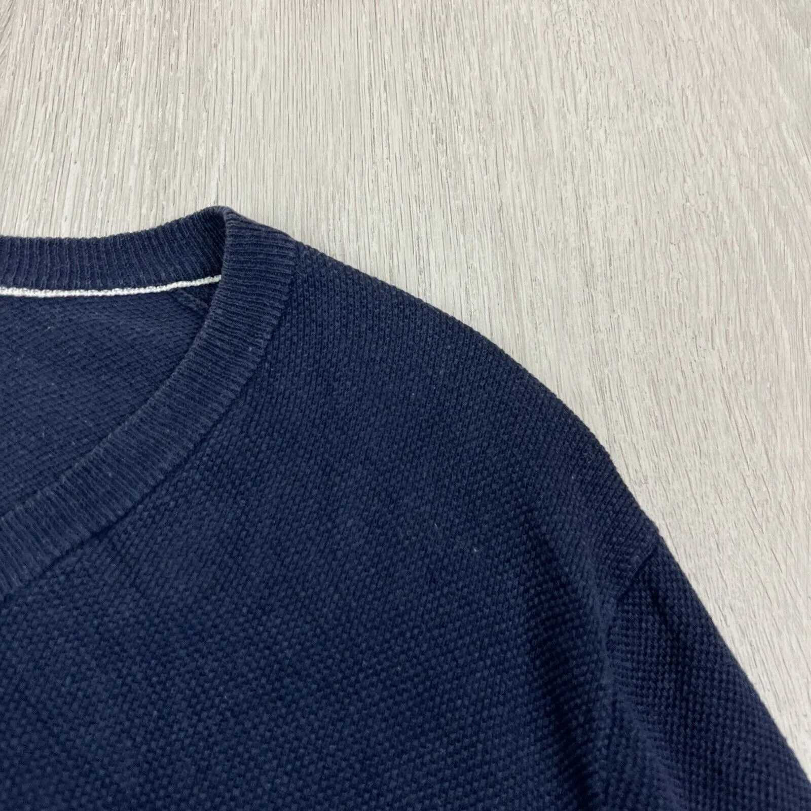 Brooks Brothers 346 Mens Navy Blue Linen Blend Light Sweater Size Medium