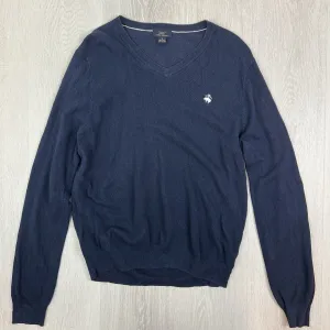 Brooks Brothers 346 Mens Navy Blue Linen Blend Light Sweater Size Medium