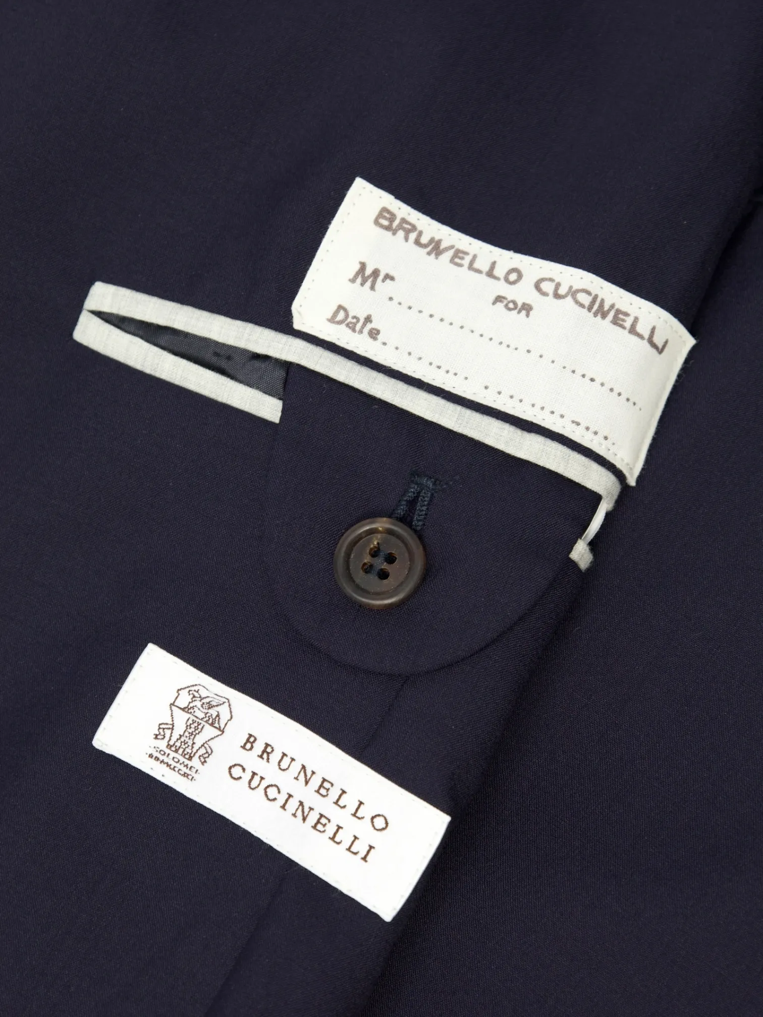 Brunello Cucinelli Navy Wool & Silk Unconstructed Jacket