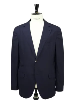Brunello Cucinelli Navy Wool & Silk Unconstructed Jacket