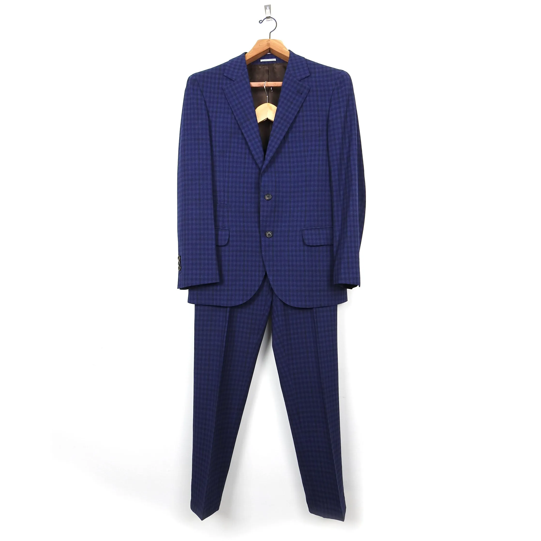 Brunello Cucinelli Wool Check Suit Size 50