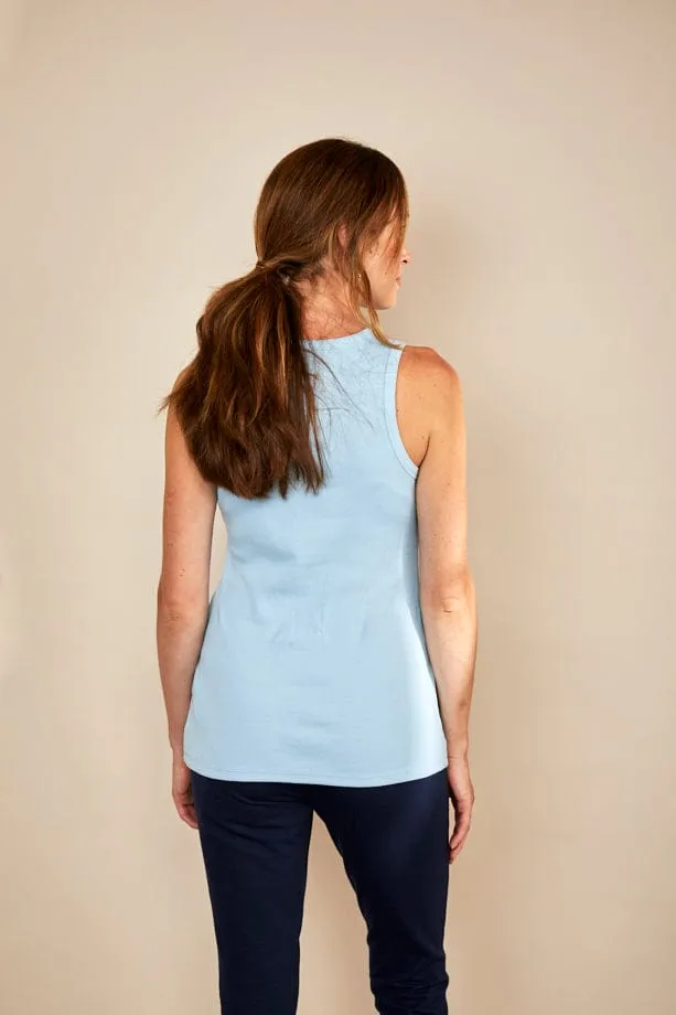 Bshirt Nursing Cotton Rib Racer Vest | Ice Blue