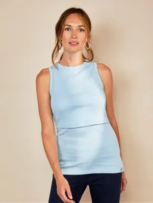 Bshirt Nursing Cotton Rib Racer Vest | Ice Blue