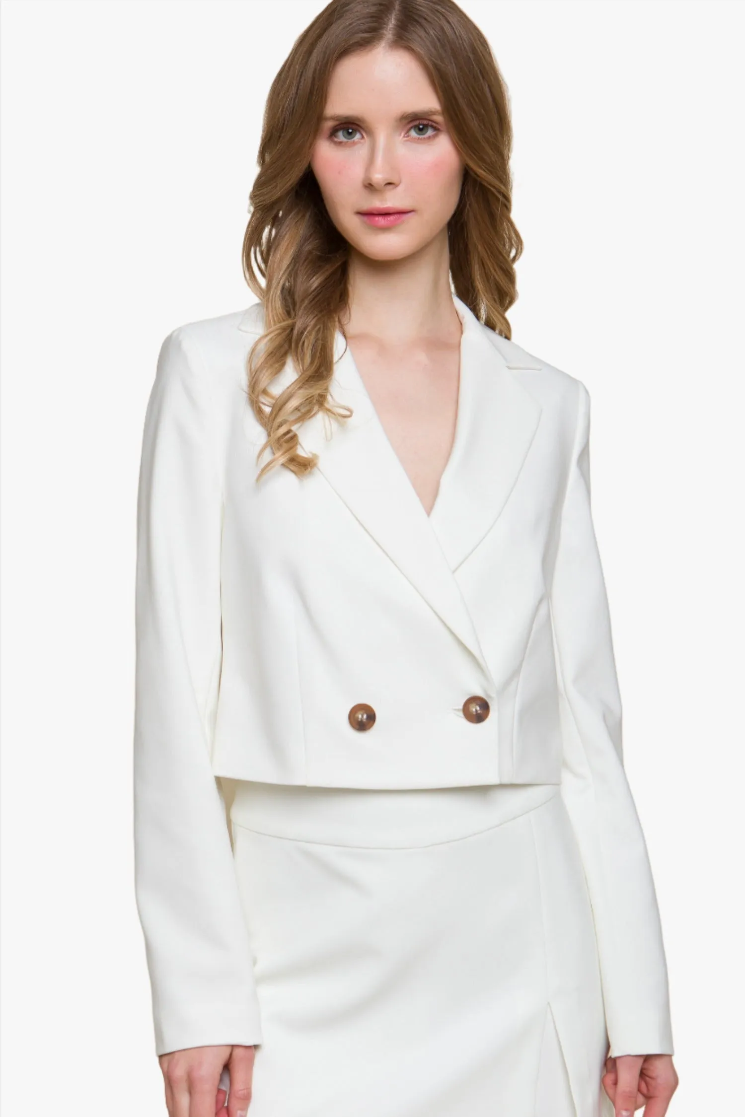 Button Crop Blazer