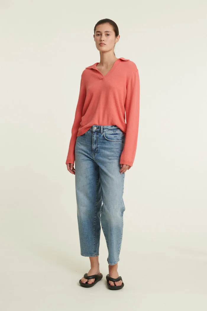 Cady Polo Sweater - Conch Shell