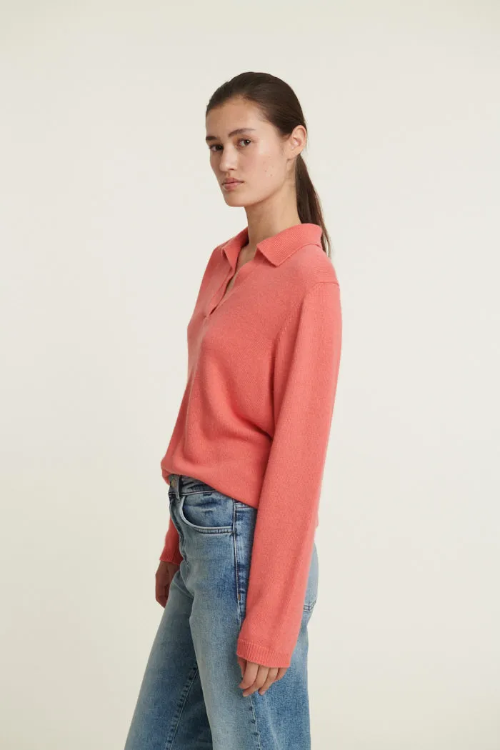 Cady Polo Sweater - Conch Shell