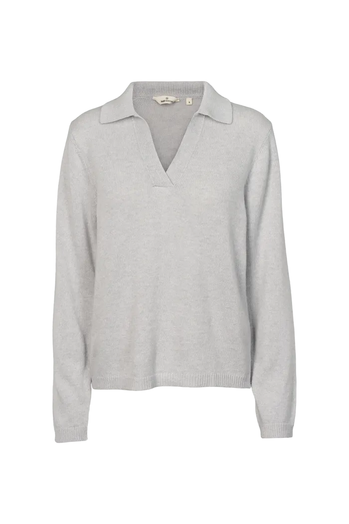 Cady Polo Sweater - Grey Mel.