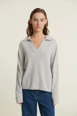 Cady Polo Sweater - Grey Mel.