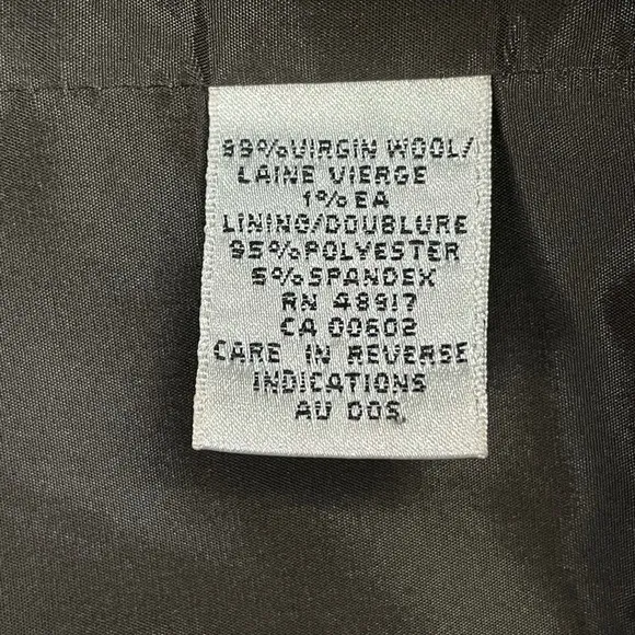 CALVIN KLEIN Virgin Wool Mandarin Collar Suit Jacket Blazer