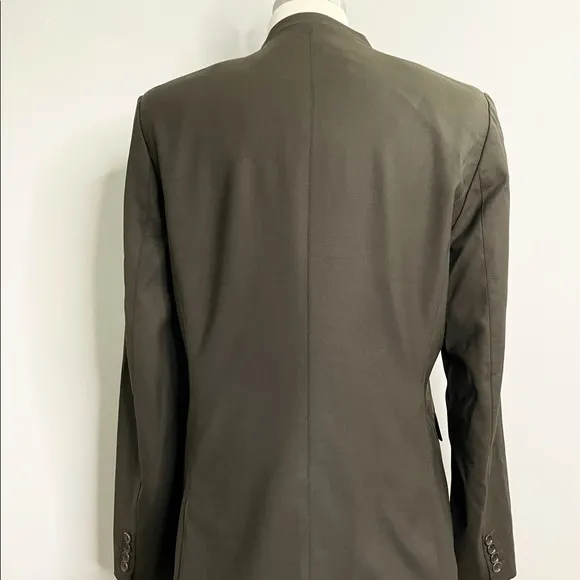 CALVIN KLEIN Virgin Wool Mandarin Collar Suit Jacket Blazer