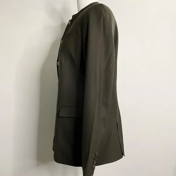 CALVIN KLEIN Virgin Wool Mandarin Collar Suit Jacket Blazer