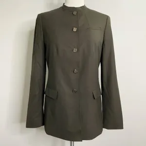 CALVIN KLEIN Virgin Wool Mandarin Collar Suit Jacket Blazer