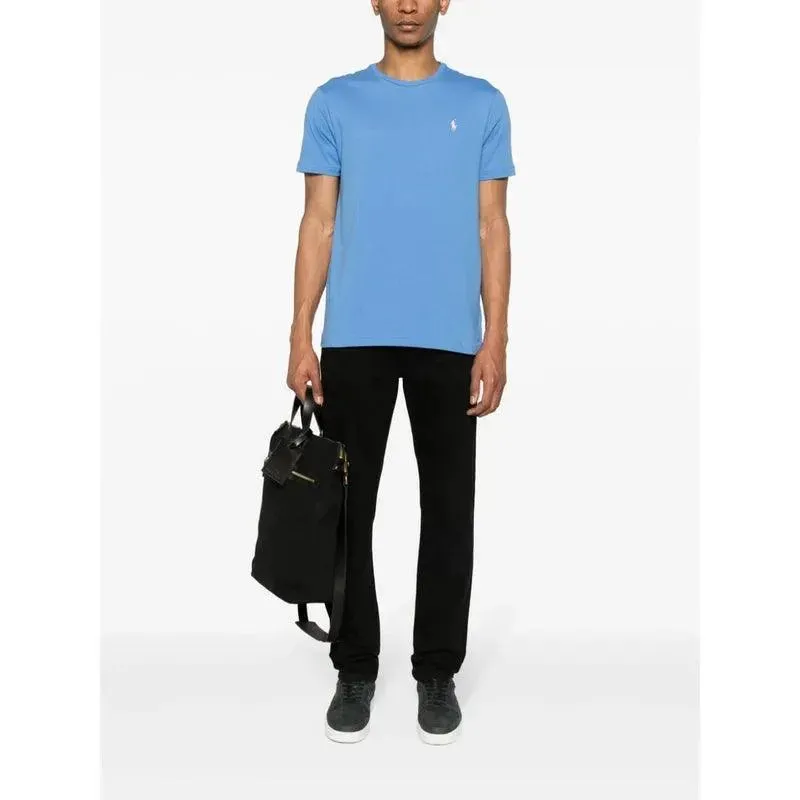 Camiseta Polo Ralph Lauren Azul New England de Punto Custom Slim Fit