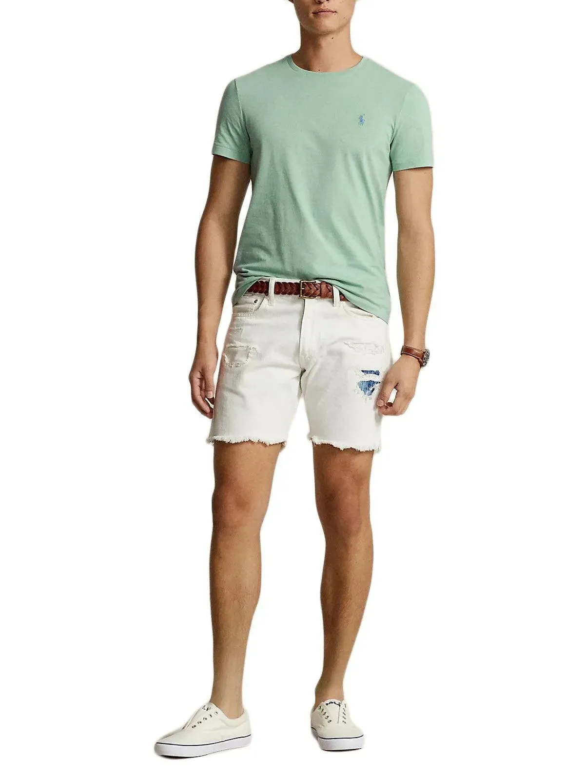 Camiseta Polo Ralph Lauren Verde Celadon de Punto Custom Slim Fit