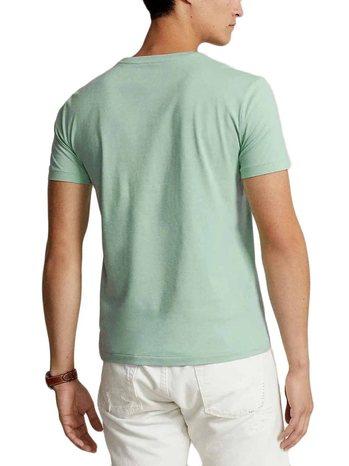 Camiseta Polo Ralph Lauren Verde Celadon de Punto Custom Slim Fit