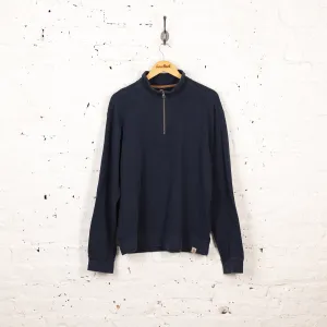 Carhartt 1/4 Zip Sweatshirt - Blue - L