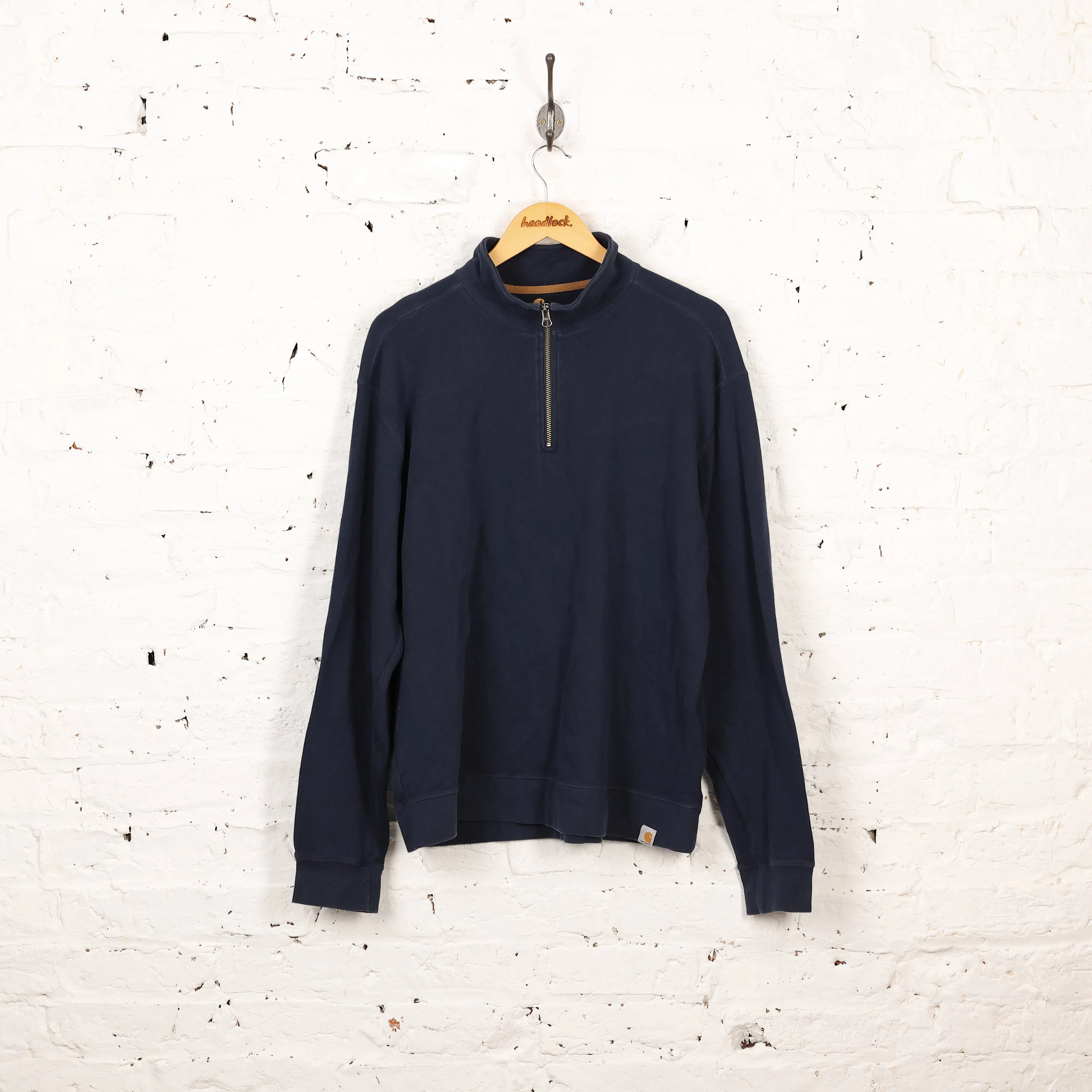 Carhartt 1/4 Zip Sweatshirt - Blue - L