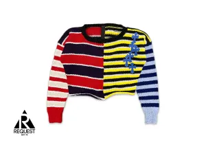 Cashmere Blue Cross Patch Cropped Sweater "Multicolor"