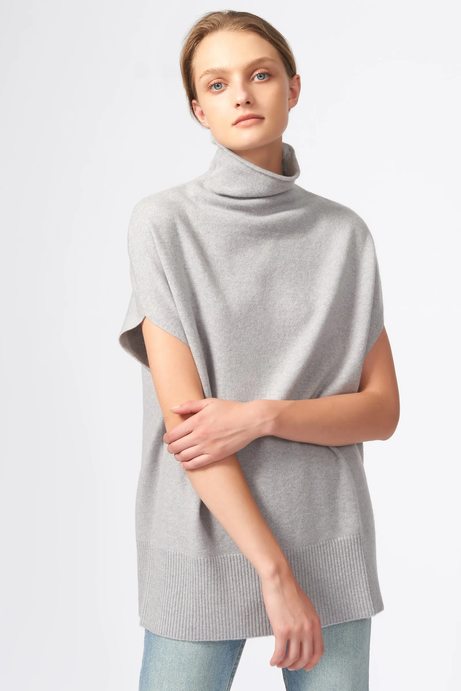 Cashmere Funnelneck - Heather Grey
