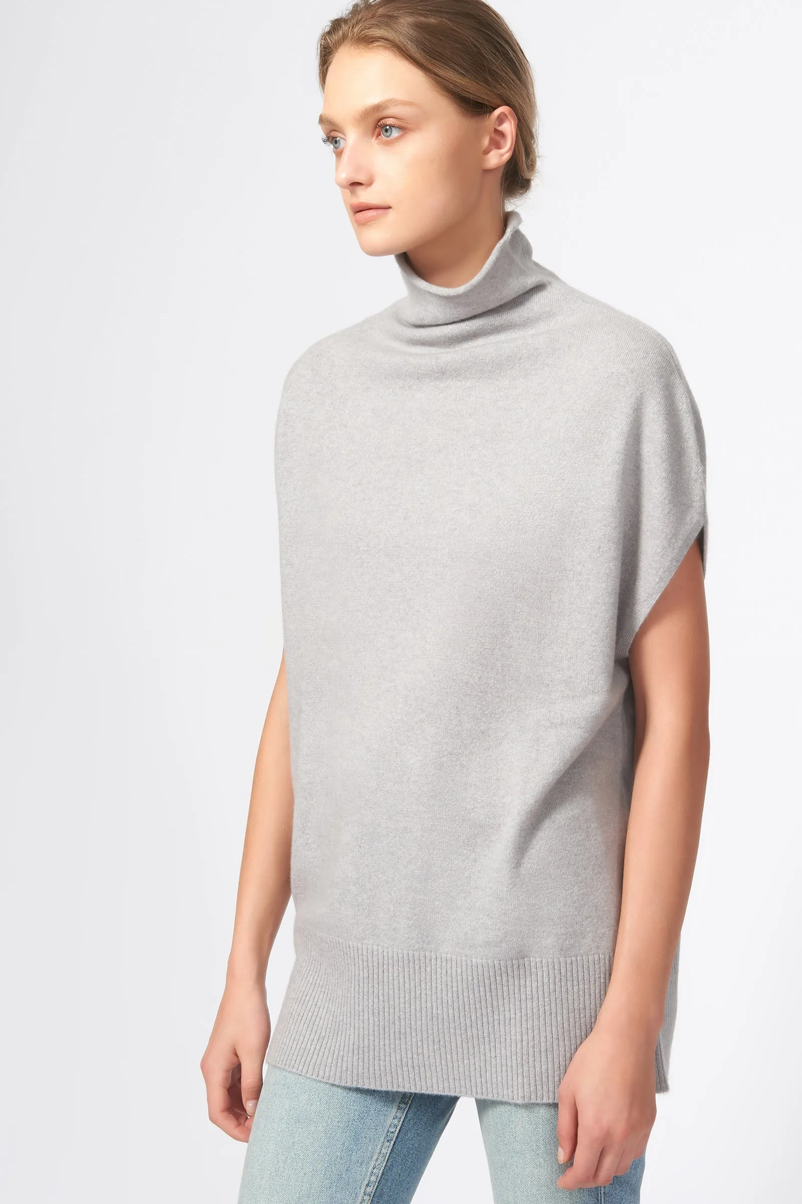 Cashmere Funnelneck - Heather Grey
