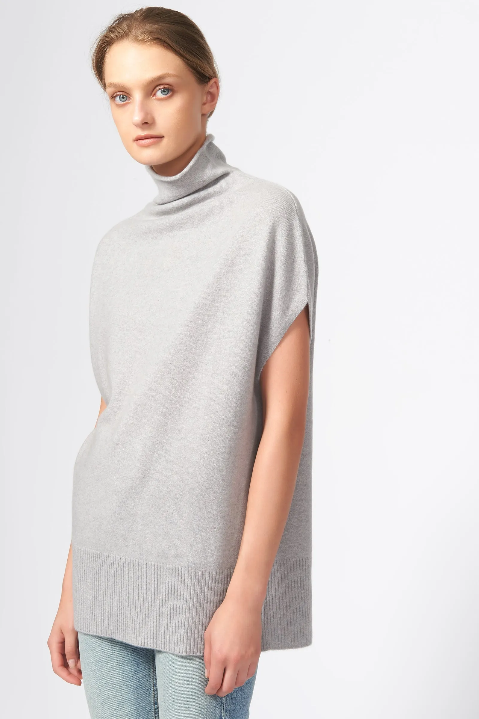 Cashmere Funnelneck - Heather Grey