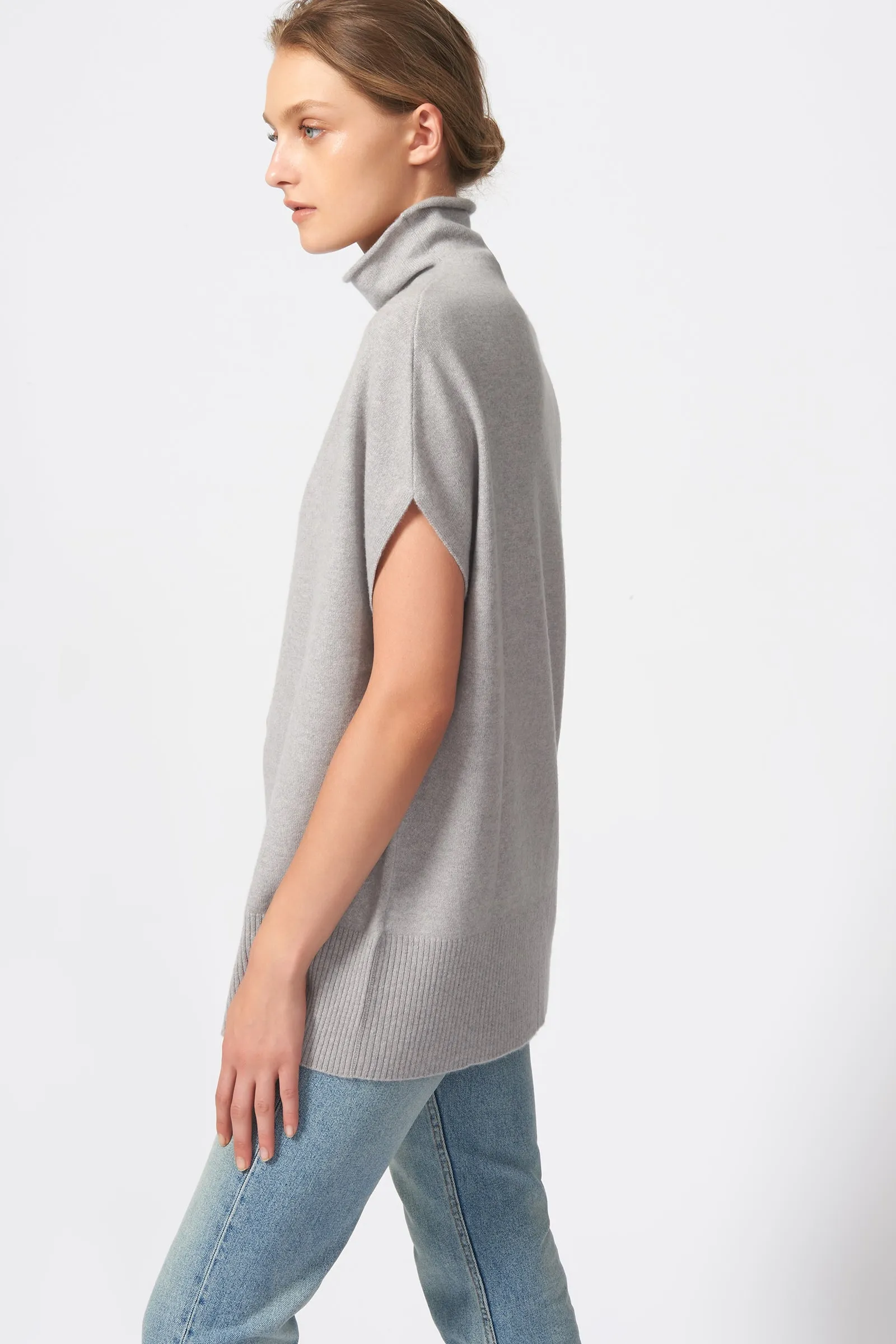 Cashmere Funnelneck - Heather Grey