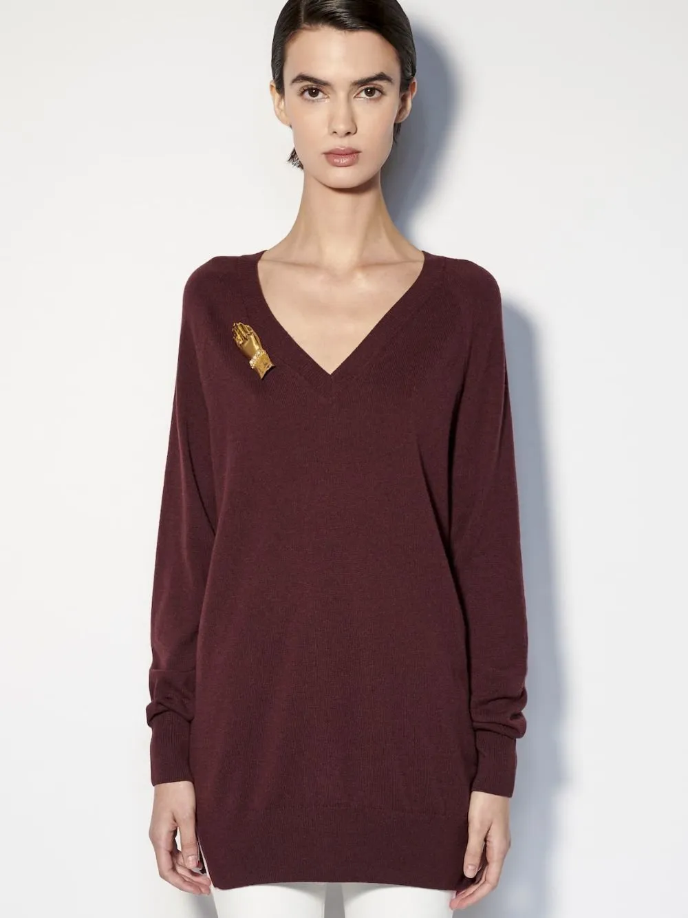Cashmere V-Neck Long Sweater
