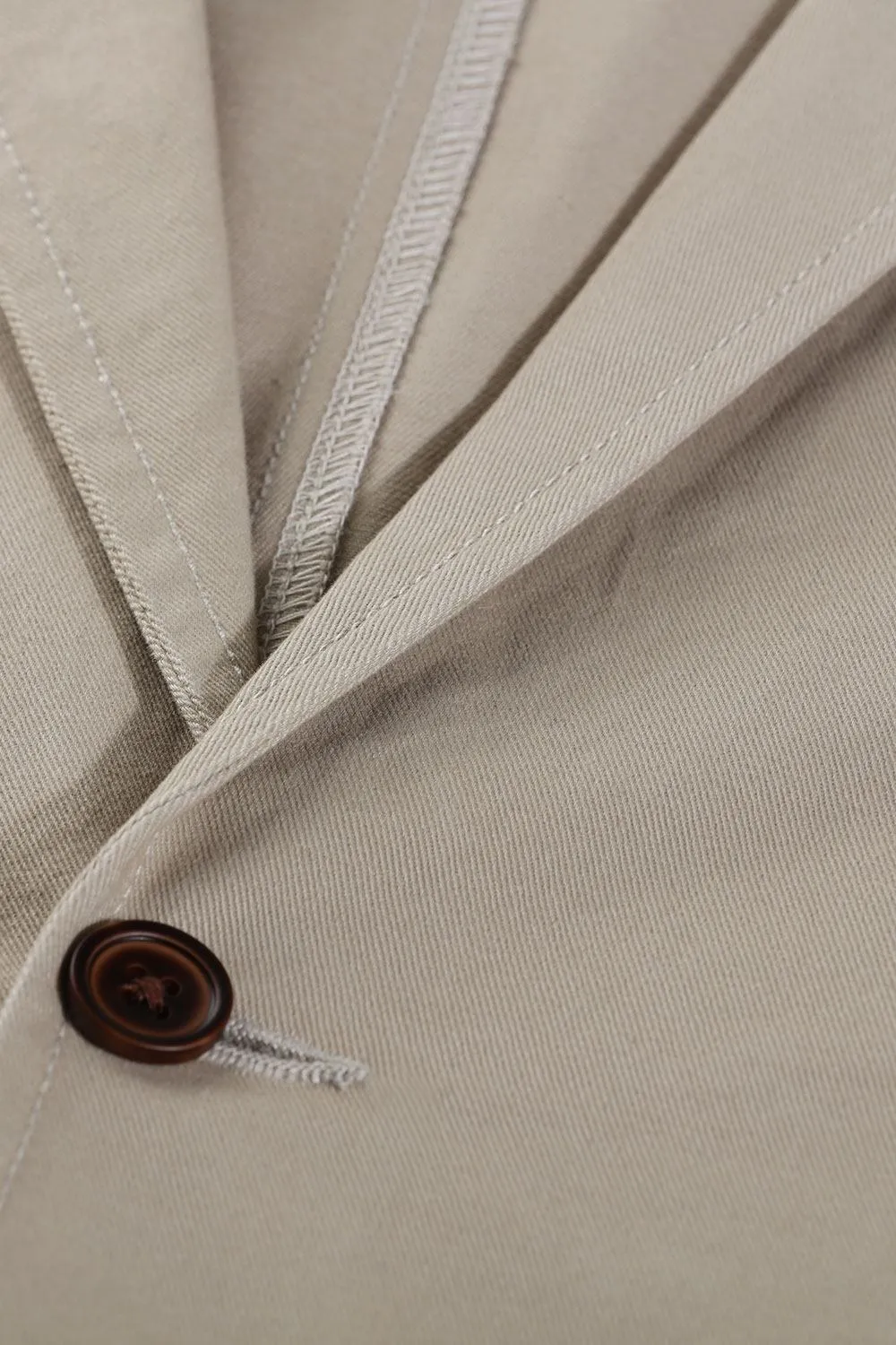 Casual Brown Notched Blazer