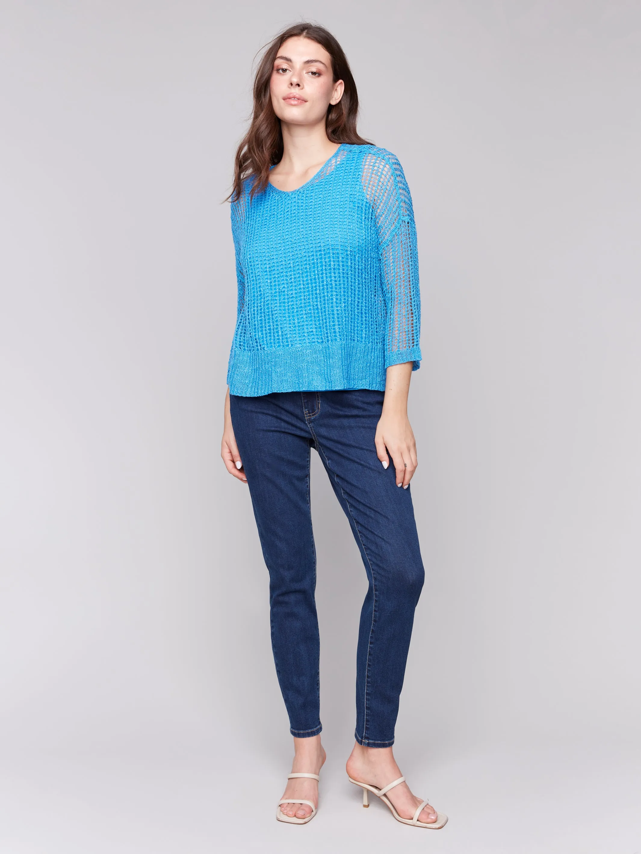 CB Fishnet Crochet Sweater