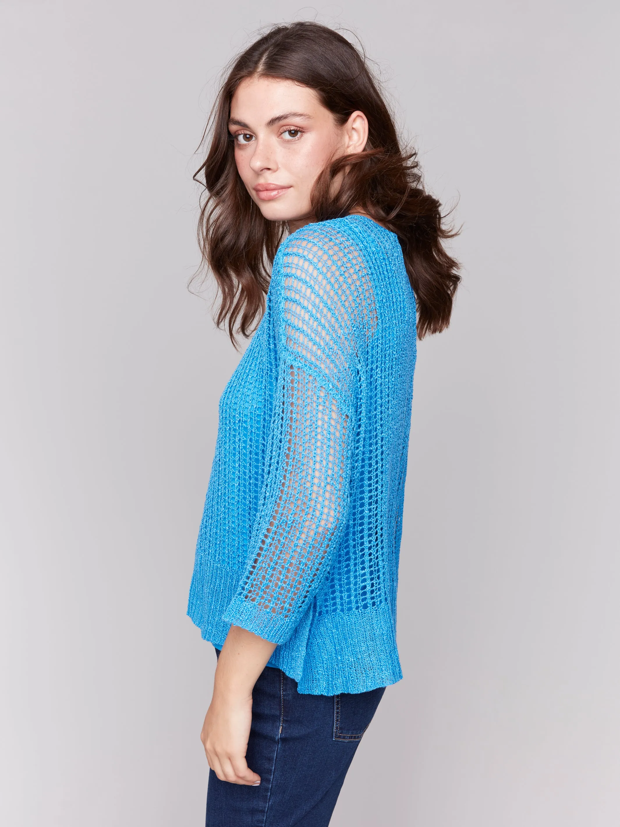 CB Fishnet Crochet Sweater