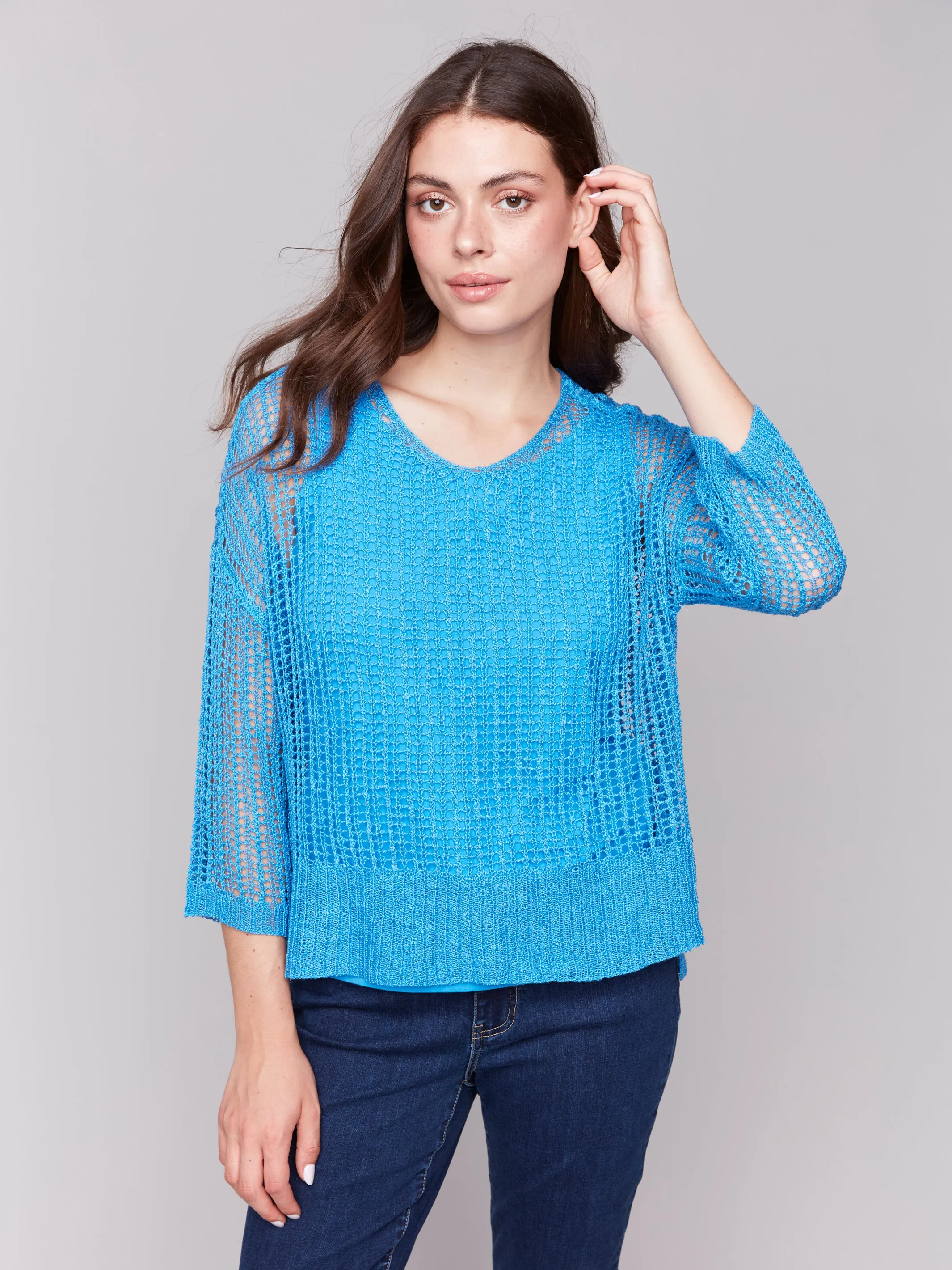 CB Fishnet Crochet Sweater