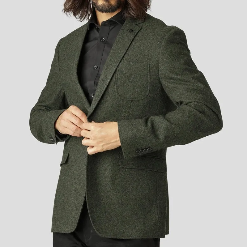 CCP SANTOS 2-BUTTON WOOL BLAZER - ARMY MIX