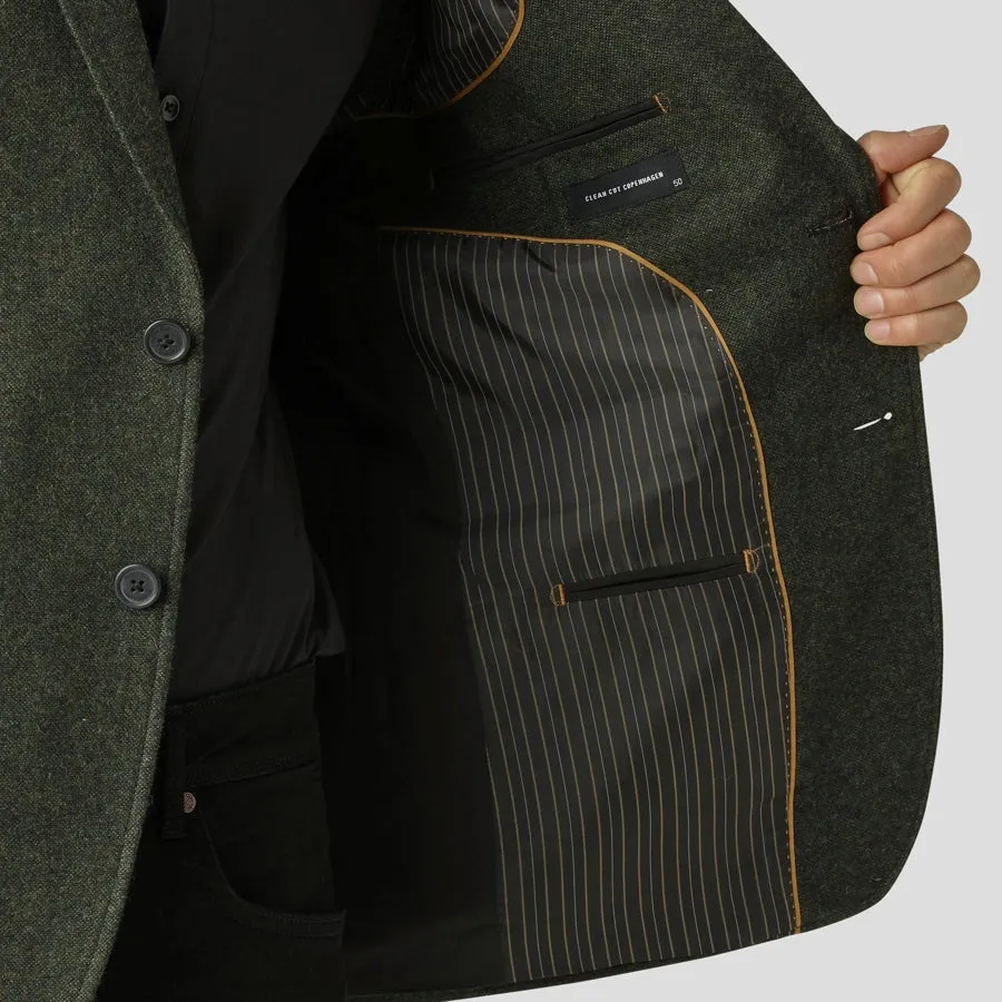 CCP SANTOS 2-BUTTON WOOL BLAZER - ARMY MIX