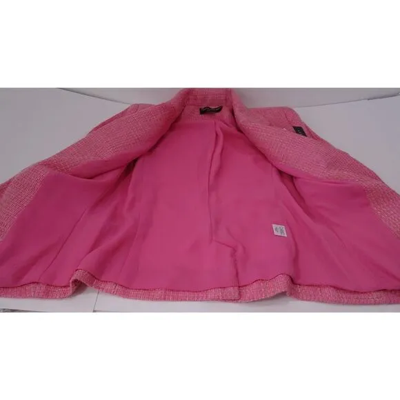 Central Park West Tweed Single Breast Blazer PInk Beige XS NWT 298