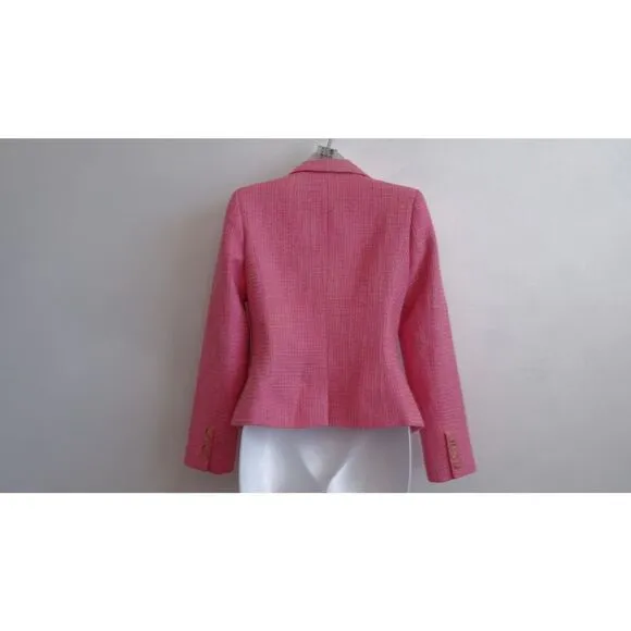 Central Park West Tweed Single Breast Blazer PInk Beige XS NWT 298