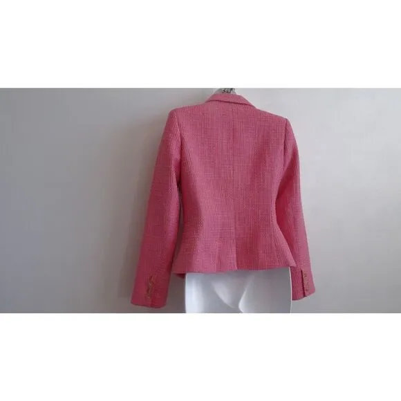 Central Park West Tweed Single Breast Blazer PInk Beige XS NWT 298