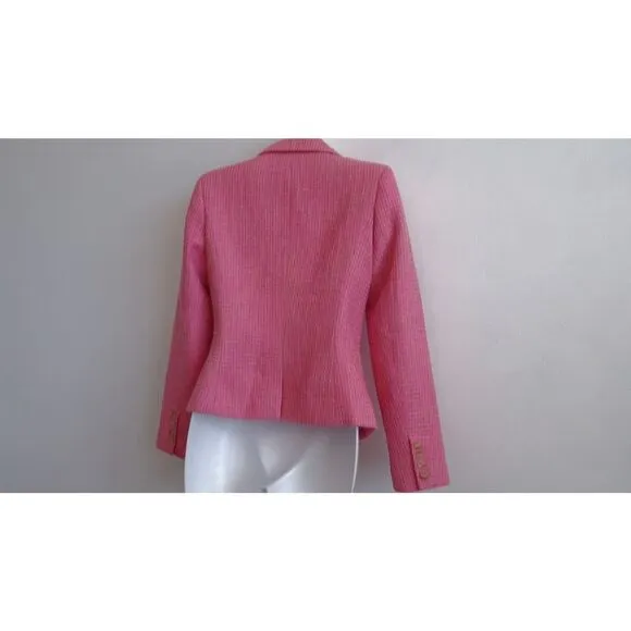 Central Park West Tweed Single Breast Blazer PInk Beige XS NWT 298